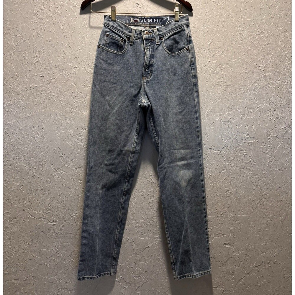 Cruel Girl Women's Slim Fit Straight Jeans Blue Light Wash Mid Rise 5-Pocket 5